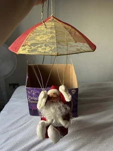 Vintage Parachute Hanging Santa Christmas Decoration Santa Claus Figure Rare - Picture 1 of 8