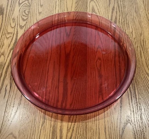 Vintage Cranberry Glas 18" rund Serviertablett GROß - Bild 1 von 9