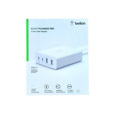 Belkin BoostCharge Pro 4-Port GaN Charger 108W Wall Charger Universal WCH010AUWH - Image 1 of 4
