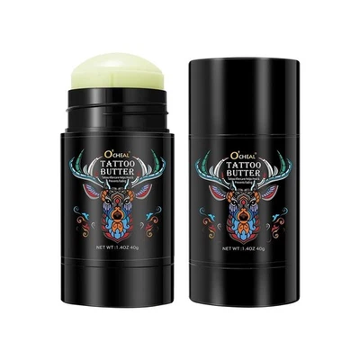 Bálsamo de mantequilla para cuidado posterior del tatuaje, crema hidratante orgánica natural para tatuajes para viejos y Foto 1 de 4