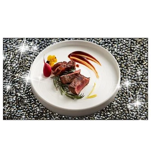 Round Placemats Set of 1 in Black Heat Resistant Circle Bling Washable Placem... - Picture 1 of 6