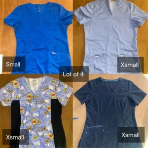 Lot of 4 Nursing Scrub Tops Size XS Cherokee Disney - Picture 1 of 18