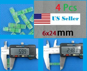 4 PCs tubo de acrílico burbuja espíritu nivel vial instrumento de medición D 6mm L 24mm - Imagen 1 de 1