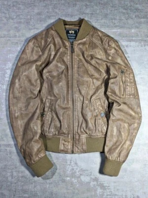 Chaqueta bomber de cuero vintage Alpha Industries Foto 1 de 4