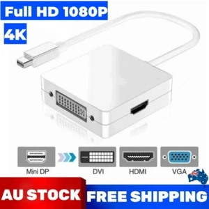 Mini DisplayPort to HDMI DVI VGA Adapter Thunderbolt 2 Mini DP Converter Cable - Picture 1 of 8