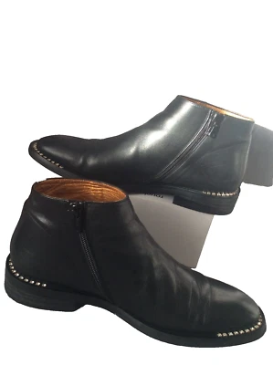 Russell Bromley London Women Ankle Boots Size 40 Leather Black Block Heel Embell - Image 1 of 4