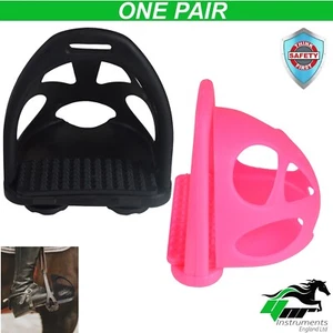 YNR Pair of Safety Toe Cage Stirrups Durable Plastic Lightweight Matrix Stirrups - Picture 1 of 13
