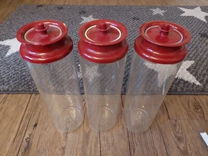 Original Tupperware 3x Panorama 1,6 L Rot Spaghetti Dose Sammlungsauflösung - Bild 1 von 5