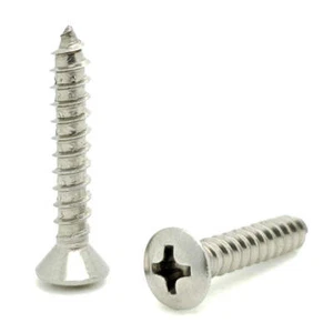 #8 x 1" Oval Head 304 Stainless Phillips Head Wood Screws, 100 Qty (BCP807) - Picture 1 of 1