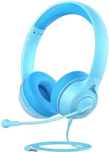 Mpow Kids Headphones Headset w/ Mic Stereo Sound Volume Over-Head Mic 488A