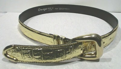 Omega Women's Goldtone Textured Medium Belt USA - Image 1 of 4