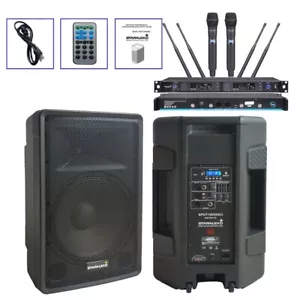 Altavoz PA bidireccional de 15 pulgadas 15" 3500 W Altavoz de alimentación máxima + Micrófono de mano UHF - Imagen 1 de 24