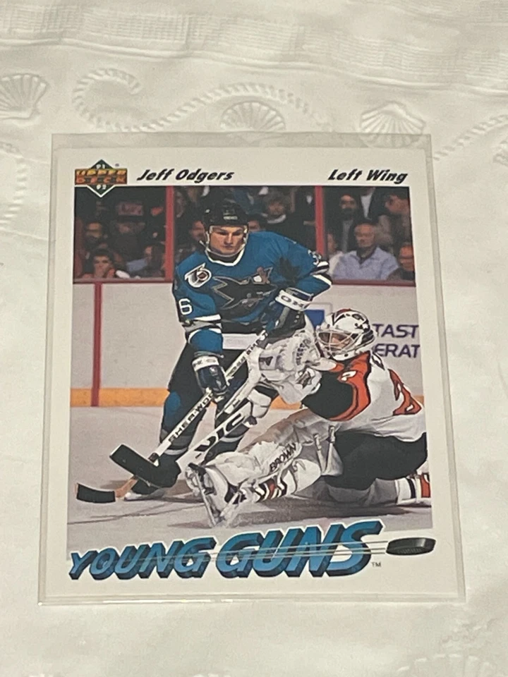 Jeff Odgers 1991-92 Upper Deck Young Guns Rookie #597 San Jose Sharks RC - Image 1 of 1