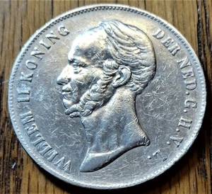 1847 Niederlande 2-1/2 Gulden - Willem II - Sword Privy - ss - gereinigt - Bild 1 von 4