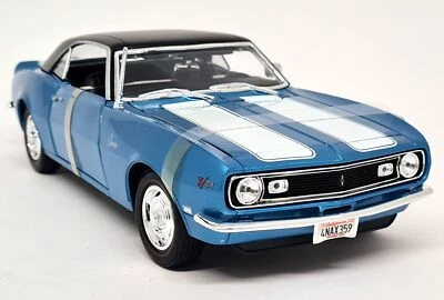 Maisto 1/18 - Chevrolet Camaro Z/28 1968 Blue Diecast Model Car - Photo 1/4
