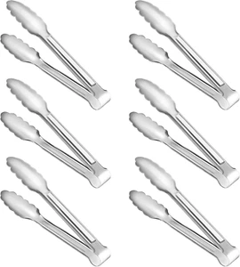 6 Pack Serving Tongs Kitchen Tongs, Buffet Tongs, Stainless Steel Food Tong S... - Picture 1 of 1