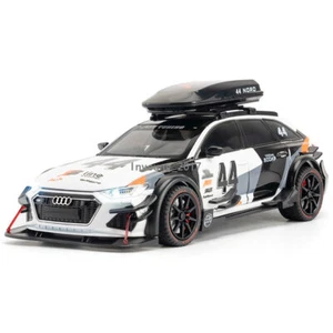 1:24 Audi RS6 Model Car Metal Diecast Toy Vehicle 4 Doors Open Pull Back White - Picture 1 of 12