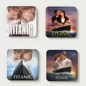 Titanic Movie 4 Coaster Set Di Caprio Kate Winslet James Cameron Disaster Movies - Foto 1 di 5