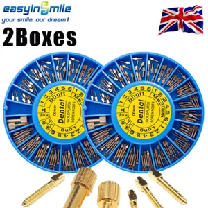 240pcs Dental Screw Posts Metal Gold Endo Post S/M/X/XL Dia 1.05-1.8mm Full Kit - Picture 1 of 8