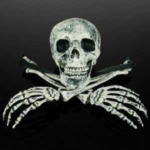 Halloween Scary Horror Skeleton Prop Party Decor Human Head Skull Hands Bones  - Picture 1 of 12