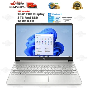HP Notebook 15.6″ 1TB SSD 16GB RAM 2- 3.5GHz Intel UHD Fast Laptop £-OFF👇 - Picture 1 of 10