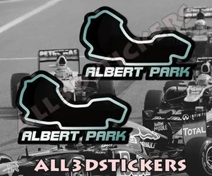 2x3D Stickers Resin Domed Albert-Park Circuit 6.5x4 cm (2.55x1.57 ") Adhesive - Imagen 1 de 1