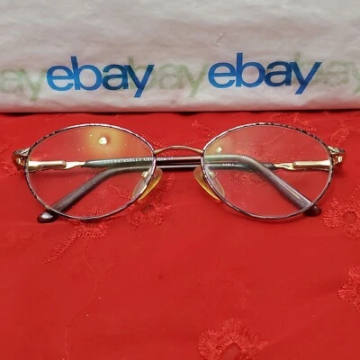 ✅️⭐️ Laura Ashley Georgia SABLE 50¤18 135 Oro Púrpura Ovalado Gafas "Marcos" Foto 1 de 4