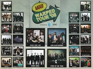 2008 Vans Warped Tour Poster 18" x 24 Pennywise Against Me Every Time I Die Rise - Picture 1 of 7