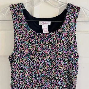 Candie’s Pailletten Minikleid Gr. S schwarz Regenbogen Mod Konzert Swift Festival LESEN! - Bild 1 von 8