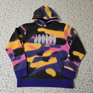 Nike Air Jordan Hoodie Youth XL Black Purple Pink Jumpman Logo Spellout - Picture 1 of 24