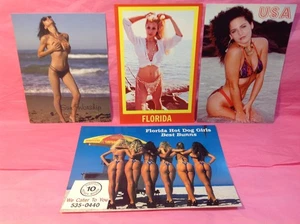 4 beach Postcards - Women girls Swimsuits / bikini / thong - Risque Florida lot - Picture 1 of 6