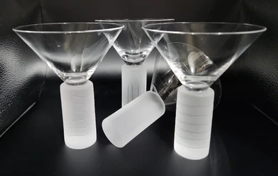 Juego de 4 vasos de Martini Artland New Age grueso esmerilado tallo quinto elemento Foto 1 de 4
