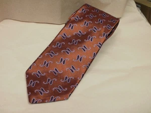 IKE BEHAR Rust Colored Ying Yang Patterned Imported Silk Tie, USA TAILORED Sharp - Picture 1 of 8