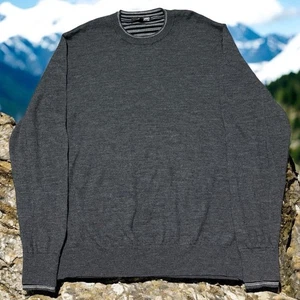 Suéter de lana merino gris L de Murano para hombre cuello redondo suéter tejido clásico - Imagen 1 de 3