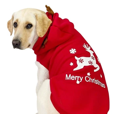 Disfraz de Perro para Perros Grandes Cuerno Perro Navidad Sudadera con Capucha Mascota Cálido Respetable Foto 1 de 4
