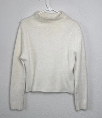 Suéter De Colección Twiggy Angora Mezcla Cuello Simulado Blanco Para Mujer’s XL Tejido Suave Difuso Foto 1 de 4