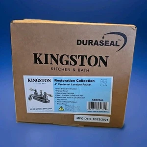 Rubinetto lavabo Kingston ottone KB609AL restauro set centrale 4 pollici spazzolato - Foto 1 di 8