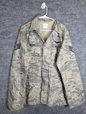 US Air Force ABU Jacket Mens 44L Tiger Stripe Camo Propper Uniform Coat Patches - Image 1 of 4