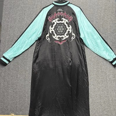 DIESEL Reversible Embroidered Jacket Women's Small Black/Teal/Pink Long G-BESS - Image 1 of 4
