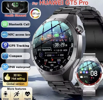 Smartwatch GT-5 Pro GPS NFC 360 AMOLED Screen Heart Android IOS - Image 1 of 4