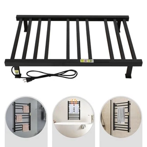 Stainless Steel Square Wall Mounted Bathroom Towel Warmer Black - Picture 1 of 18