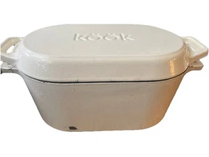 Kook 3.4 Quart Enameled Cat Iron Dutch Oven with Lid White - Picture 1 of 5