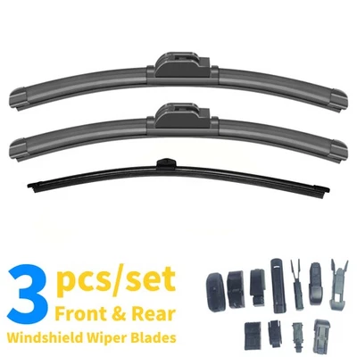Kisor Front & Rear Windshield Wiper Blades Set fit for 2009-2025 Audi Q5 SQ5 - Изображение 1 из 4