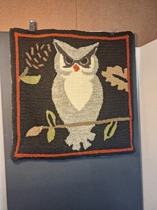 Plow And Hearth Owl Design Hooked Throw Pillow. - Picture 1 of 12