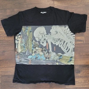 Uniqlo Ukiyo-E Utagawa Kuniyoshi Museum Fine Arts Boston Mens T-Shirt L Skeleton - Picture 1 of 8