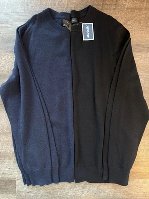Suéteres Two Tahari 100 % lana merino extrafina cuello redondo para hombre 1 negro 1 azul marino talla L Foto 1 de 4
