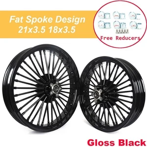 Dyna Wide Glide FXDWG FXDB FXDF 21X3.5 18X3.5 Fat Spoke Wheels Rims for Harley - Bild 1 von 12