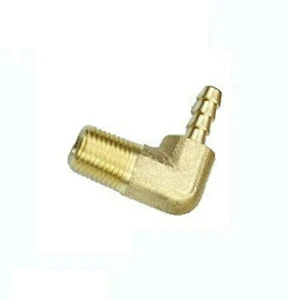 NPT 1/4" Male Brass Elbow 5/32" 3.96mm Hose Barb Tail Thread Fitting Connector - Picture 1 of 1