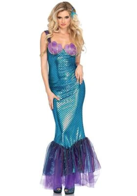 Seashell Mermaid Sea Siren Ariel Fancy Dress Up Halloween Sexy Adult Costume - Image 1 of 2