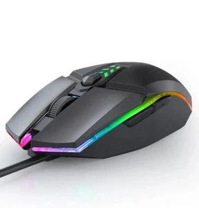 OPTICAL WIRED GAMING MOUSE 1600 DPI 6 Button RGB Mice For Laptop Computer Gamer - Picture 1 of 10